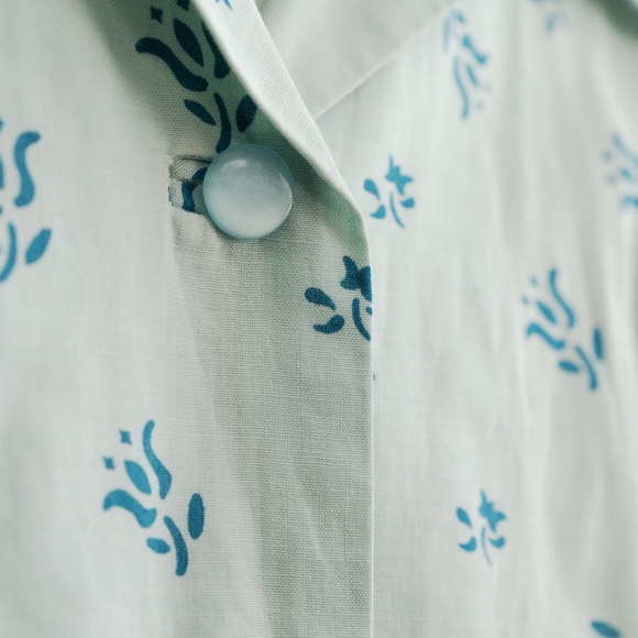 Vintage 1950s Blue & White Cotton Dress Rockabilly Pinup Extra Small - Picture 4 of 9